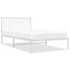 vidaXL Giroletto con Testiera Metallo Bianco 107x203 cm
