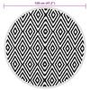 vidaXL Tappeto da Esterni ARAKIL Bianco e Nero &Oslash;120 cm in PP