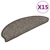 vidaXL Tappeti Adesivi per Scale Sisal 15pz 65x21x4cm Beige Marrone