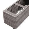 vidaXL Letto Rialzato da Giardino 3 Vasi 100x30x36cm Polyrattan Grigio
