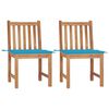 vidaXL Sedie da Giardino 2 pz con Cuscini in Legno Massello di Teak