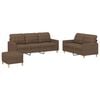 vidaXL Set di Divani 3 pz con Cuscini Marrone in Tessuto