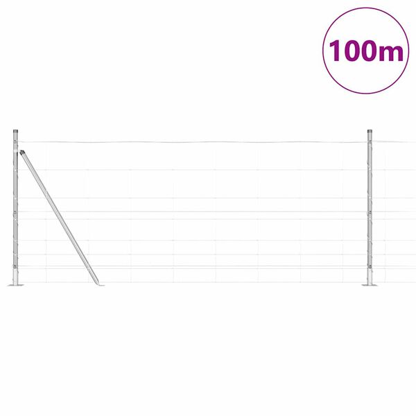 vidaXL Palo della recinzione Zincato 100 x 1 m Acciaio