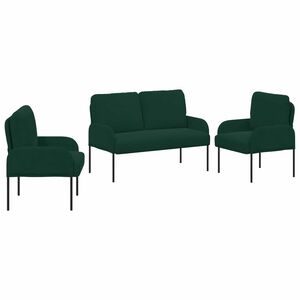 vidaXL Set divani 3 pcs Verde Scuro 115 x 56 x 80 cm Legno compensato