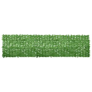 vidaXL Paravento da Balcone con Foglie Verdi 400x100 cm