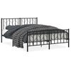 vidaXL Giroletto con Testiera e Pediera Metallo Nero 150x200 cm