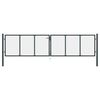 vidaXL Cancello da Giardino in Rete di Acciaio Zincato 400x100 cm Grigio
