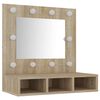 vidaXL Mobile a Specchio con LED Rovere Sonoma 60x31,5x62 cm