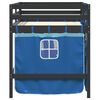 vidaXL Letto a Soppalco con Tende Bambini Blu 80x200 cm Massello Pino