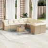 vidaXL Set Divani da Giardino 11 pz con Cuscini Beige in Polyrattan