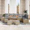 vidaXL Set Divano da Giardino con cuscino 10 pcs Beige Poly Rattan