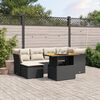 vidaXL Set Divani da Giardino con Cuscini 7pz Nero Polyrattan
