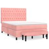vidaXL Giroletto a Molle con Materasso Rosa 140x190 cm in Velluto
