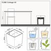 LECHUZA Fioriera CUBE Cottage 40 ALL-IN-ONE Granito