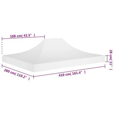 vidaXL Tetto per Tendone per Feste 4x3 m Bianco 270 g/m²