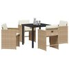 vidaXL Set da Pranzo per Giardino 5 pcs Beige polyrattan
