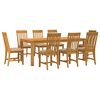 vidaXL Set da pranzo 9 pz Beige Legno di Quercia Massello