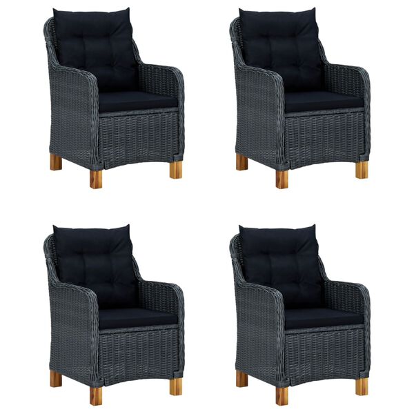 vidaXL Set Mobili da Pranzo per Giardino 5 pz Grigio Scuro