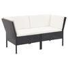 vidaXL Set Divani da Giardino 6 pz con Cuscini in Polyrattan Nero