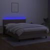 vidaXL Letto a Molle con Materasso e LED Tortora 140x200 cm in Tessuto
