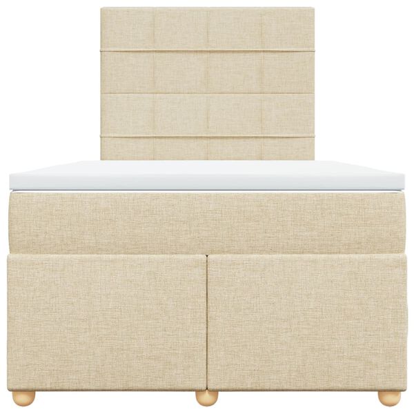 vidaXL Giroletto a Molle con Materasso Crema 120x190 cm in Tessuto