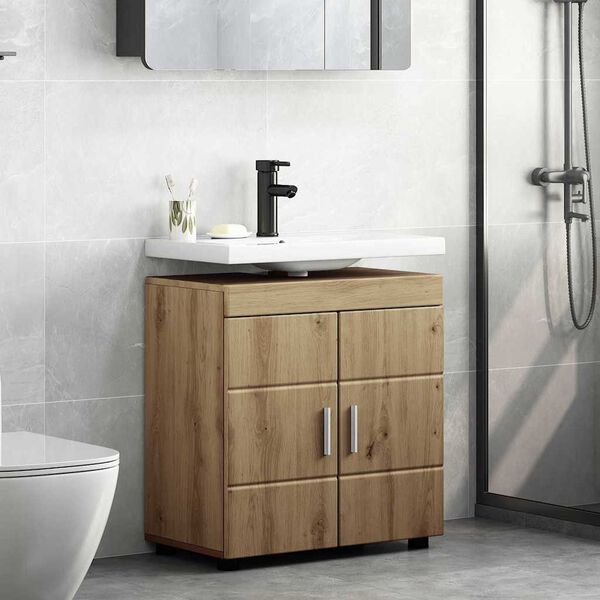 vidaXL Set di Armadi da Bagno TULUM Rovere artigianale 60 x 34 x 63 cm