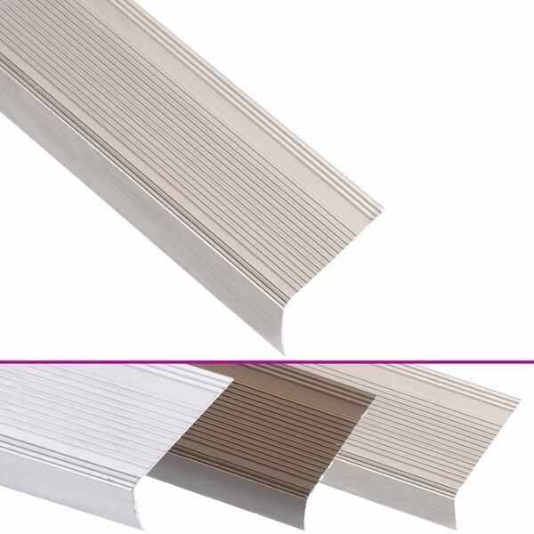 vidaXL Profili a L per Gradini 15 pz in Alluminio 90 cm Champagne