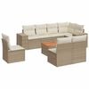 vidaXL Set Divano da Giardino 9 pz con Cuscini Beige in Polyrattan