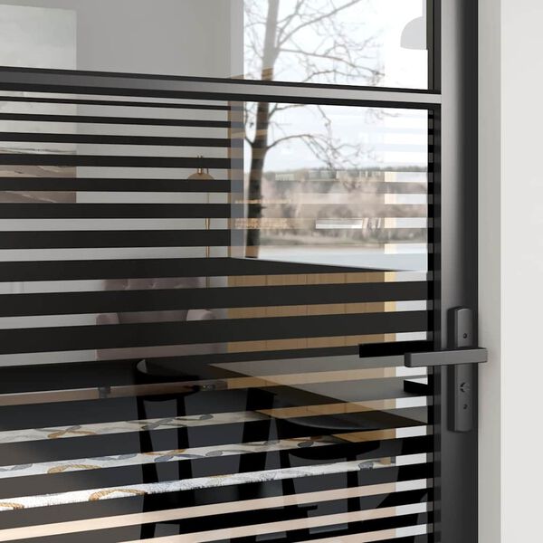 vidaXL Porta Interna Nero 93 x 201.5 cm Vetro temperato e alluminio