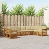 vidaXL Set divano sezionale con cuscino 10 pcs Naturale e Beige