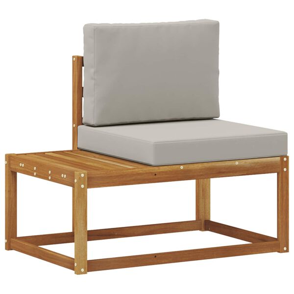 vidaXL Divano da Esterno con cuscino 2 Pezzo Grigio Naturale e Chiaro