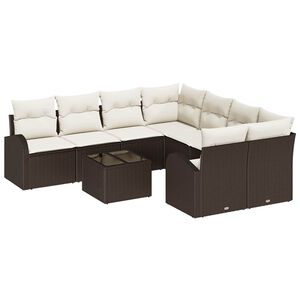 vidaXL Set Divano da Giardino Marrone 55 x 55 x 37 cm polyrattan
