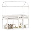 vidaXL Letto Soppalco con Scala e Tetto Bianco 90x190 cm Massello Pino