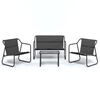 vidaXL Set Salotto da Giardino 4 pz con Cuscini in Acciaio Antracite