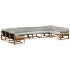 vidaXL Set di divani da esterno 10 pcs Naturale e Grigio Chiaro