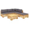 vidaXL Set Divani da Giardino 6 pz con Cuscini Legno Massello di Teak