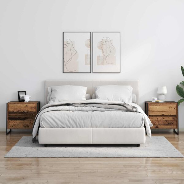 vidaXL Comodino Legno vecchio 50 x 39.5 x 50 cm Legno multistrato