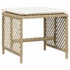 vidaXL Sgabelli Giardino con Cuscini 4pz Beige 41x41x36cm Polyrattan