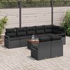 vidaXL Set Divano da Giardino con cuscino 9 pcs Nero polyrattan