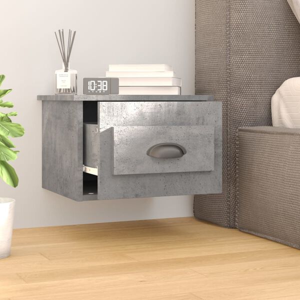 vidaXL Comodini a Parete 2 pz Grigio Cemento 41,5x36x28 cm