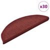 vidaXL Tappetini per scale 30 pz 56x17x3 cm Bordeaux semicircolari
