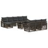 vidaXL Set Divano da Giardino 11 pz Grigio e Grigio Scuro polyrattan