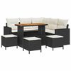 vidaXL Set Divano da Giardino 9 pz Nero polyrattan