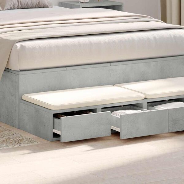 vidaXL Cassetti per letto Grigio cemento 120 x 36,5 x 16,5 cm