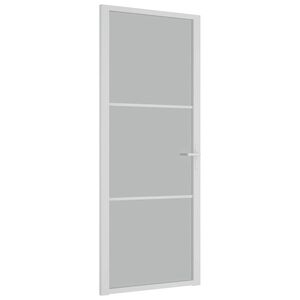 vidaXL Porta Interna 83x201,5 cm Bianco Opaco Vetro e Alluminio