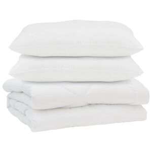 vidaXL Piumone con cuscino 3 pcs Bianco Microfibra