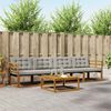 vidaXL Set di divani da esterno 5 pcs Grigio Naturale e Chiaro