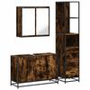 vidaXL Set Mobili da Bagno 3 pz Rovere Fumo in Legno Multistrato