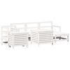 vidaXL Set Divani da Giardino 7 pz Bianco in Legno Massello di Pino