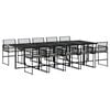 vidaXL Set da Pranzo da Giardino 11 pz con Cuscini in Polyrattan Nero